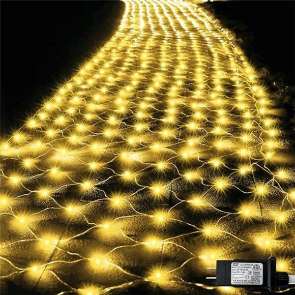610 LED Christmas Net Lights, 34.5ft x 5ft Mesh Lights Clear Wire 8 Modes - Picture 7 of 7